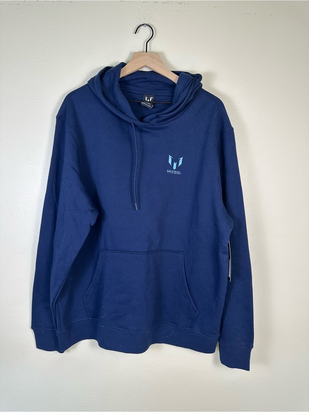 NWT MESSI Men's XL Soccer Ombre Logo Sporty‎ Blue Hoodie Sweatshirt